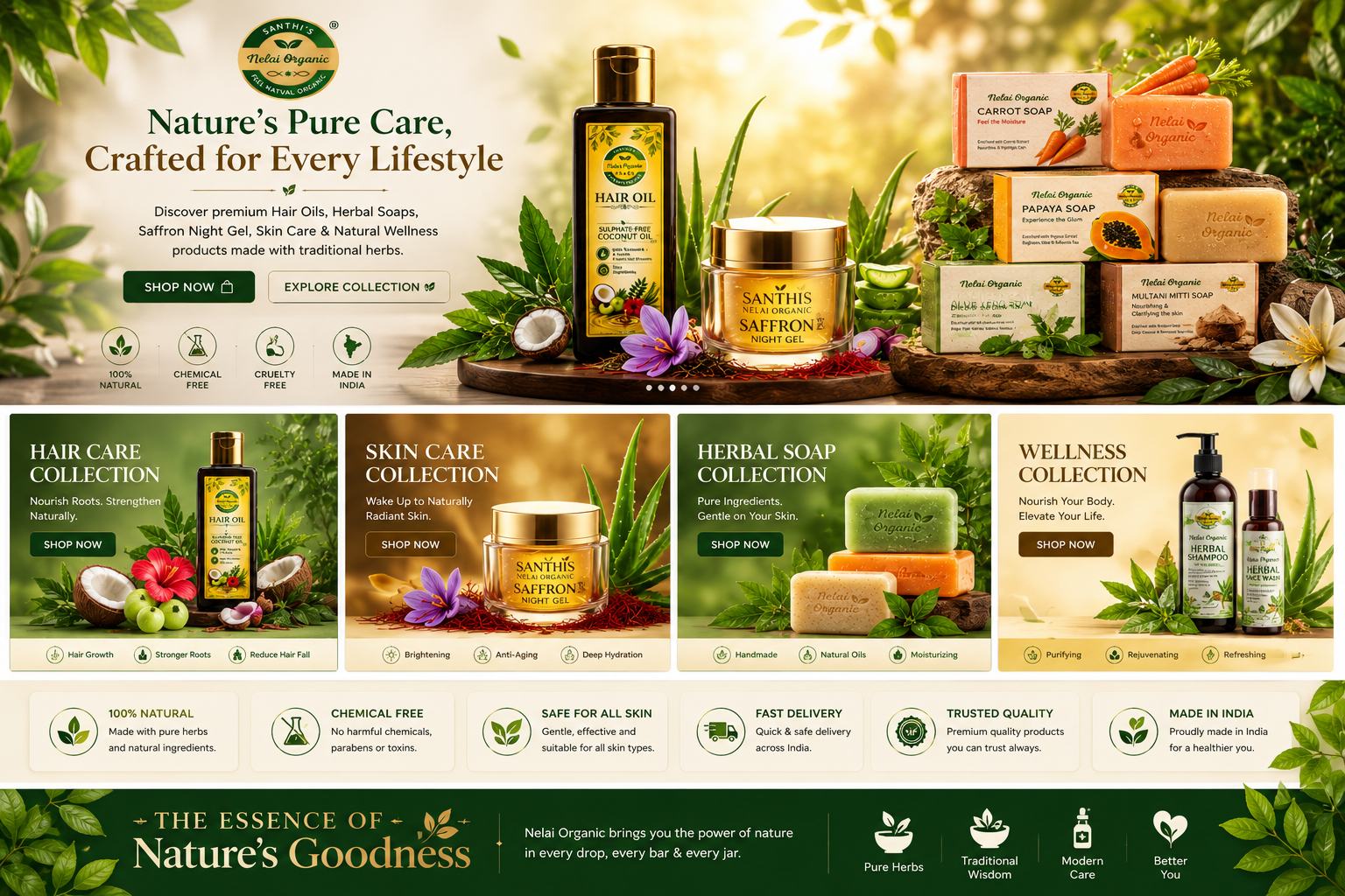Shanthi's Nelai Organic — Nature's Pure Care