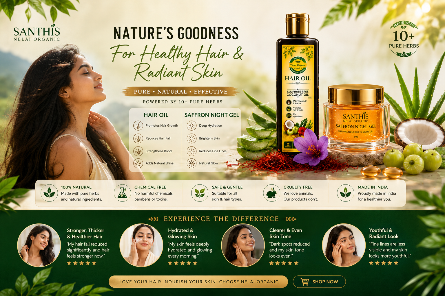 Shanthi's Nelai Organic — Healthy hair and radiant skin